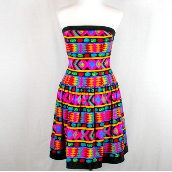 𝅺DEADSTOCK vintage dress 80s NWT tulle skirt strapless bodice corset A.J. Bari - Picture 1 of 15